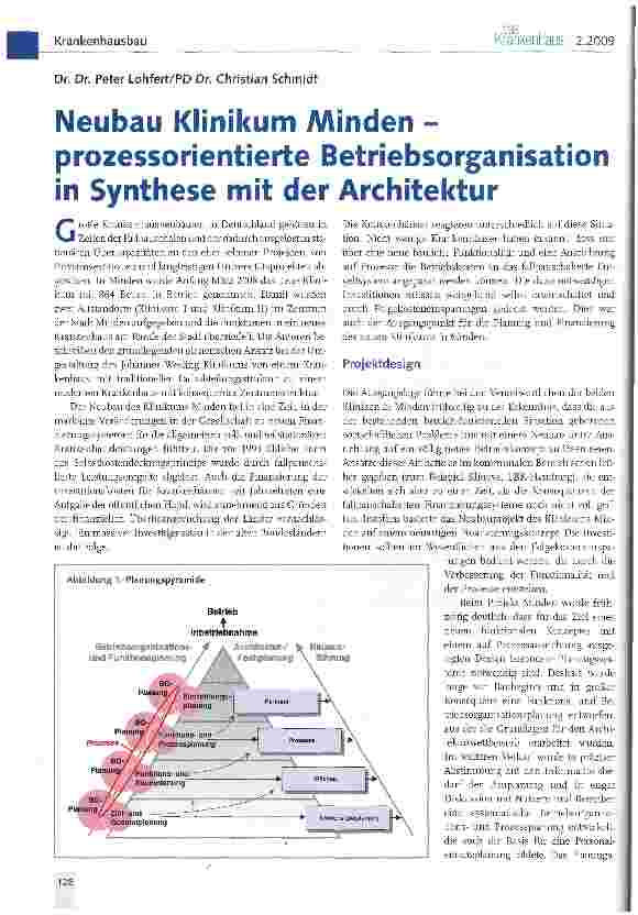 Vorschauseite 1: Neubau Klinikum Minden -prozessorientierte Betriebsorganisation in Synthese mit der Architektur