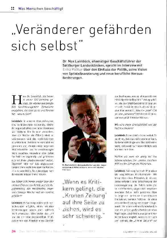 Vorschauseite 1: „Veränderer gefährden sich selbst