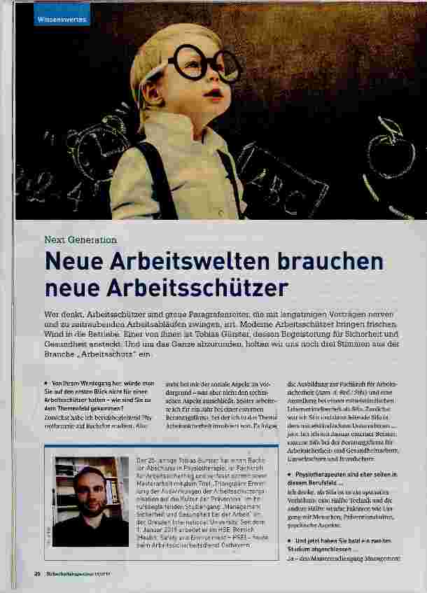 Vorschauseite 1: Neue Arbeitswelten brauchen neue Arbeitsschützer