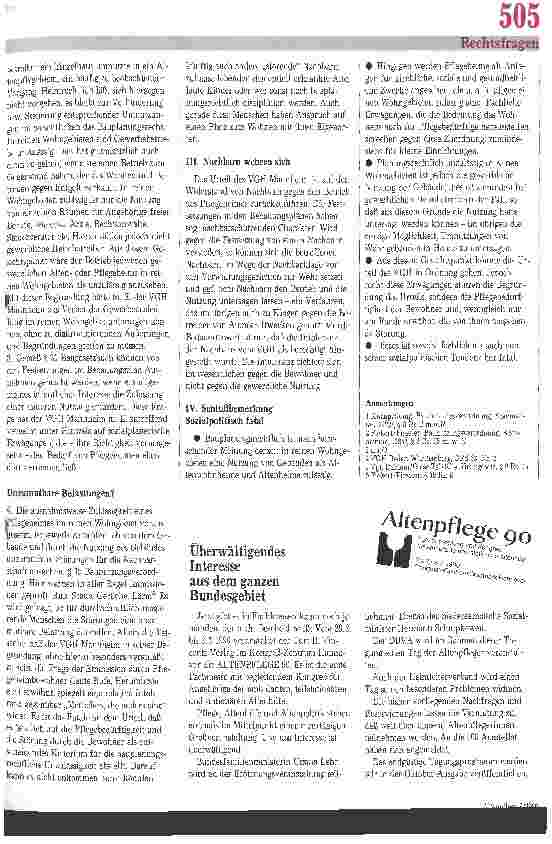 Vorschauseite 2: Dieses Urteil ist fachlich und sozialpolitisch fatal Zur baurechtlichen Zulassung von Pflegeeinrichtungen in Wohngebieten