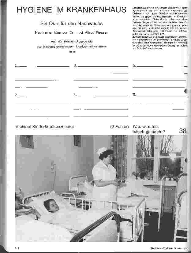 Vorschauseite 1: Hygiene im Krankenhaus Ein Quiz für den Nachwuchs