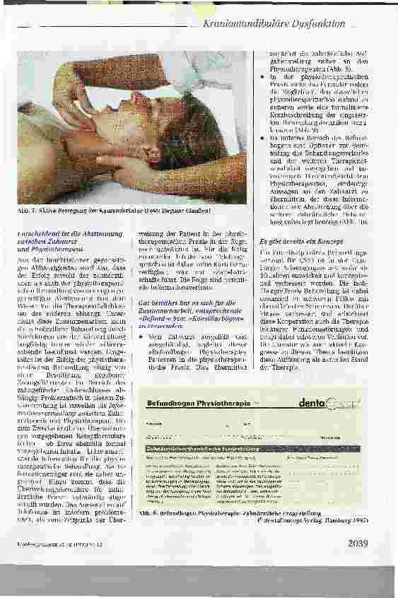 Vorschauseite 5: Cranio-Mandibuläre Dysfunktion (CMD) -eine Aufgabe für den Physiotherapeuten
