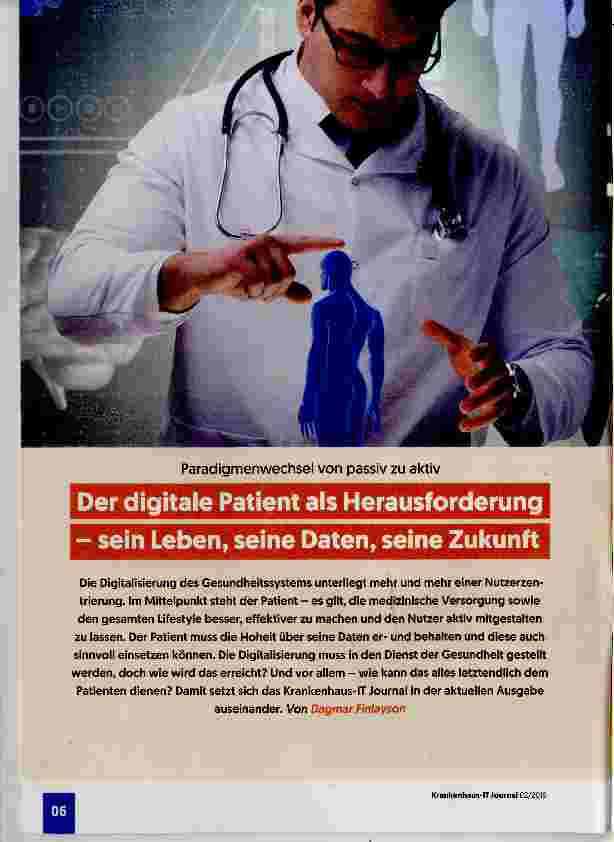 Vorschauseite 1: Der digitale Patient als Herausforderung sein Leben, seine Daten, seine Zukunft