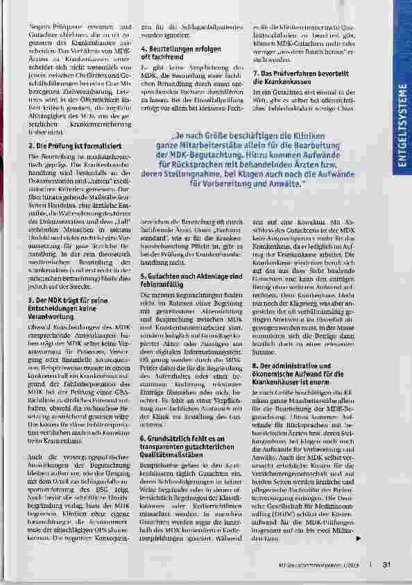 Vorschauseite 2: MDK-Prüfung aus Sicht der Krankenhäuser