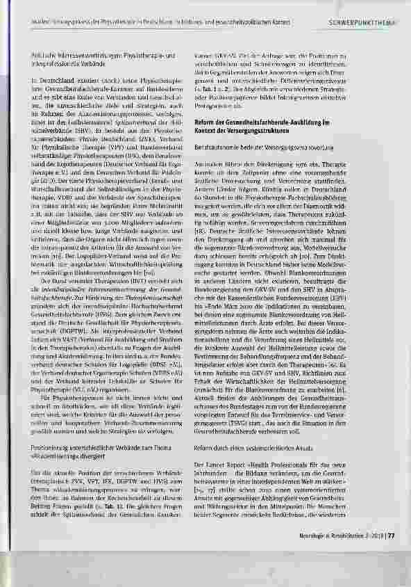 Vorschauseite 5: Akademisierungsprozess der Physiotherapie in Deutschland im bildungsund gesundheitspolitischen Kontext