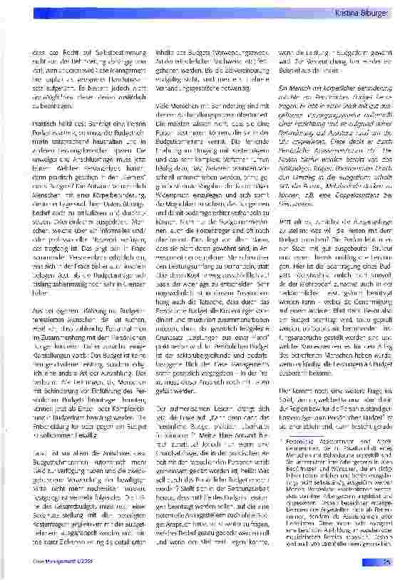 Vorschauseite 2: Das Persönliche Budget - der Weg in ein Selbstbestimmtes Leben?