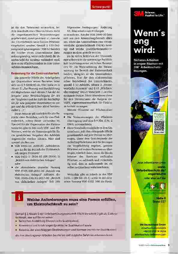 Vorschauseite 2: Organisationsverantwortung hinsichtlich Elektrosicherheit