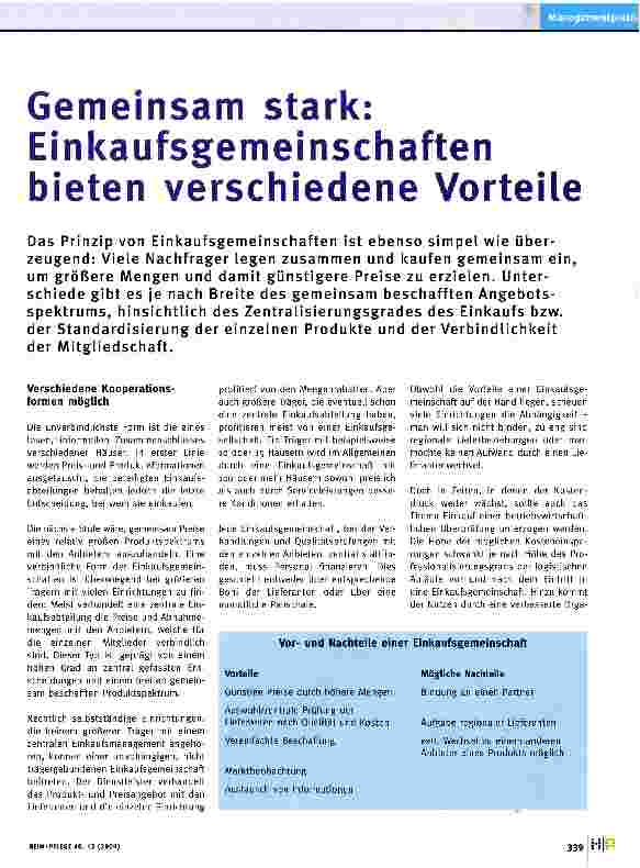 Vorschauseite 1: Gemeinsam stark: Einkaufsgemeinschaften bieten verschiedene Vorteile