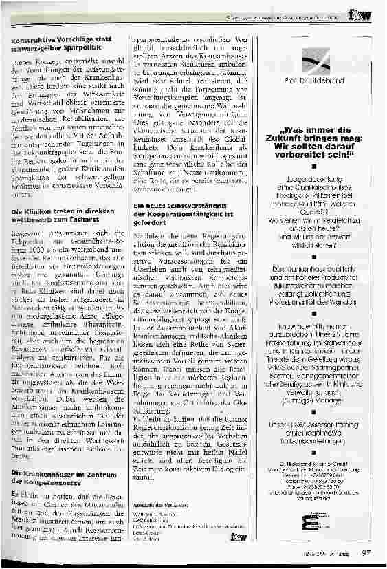 Vorschauseite 5: Schwieriger Konsens zur Gesundheitsreform 2000
