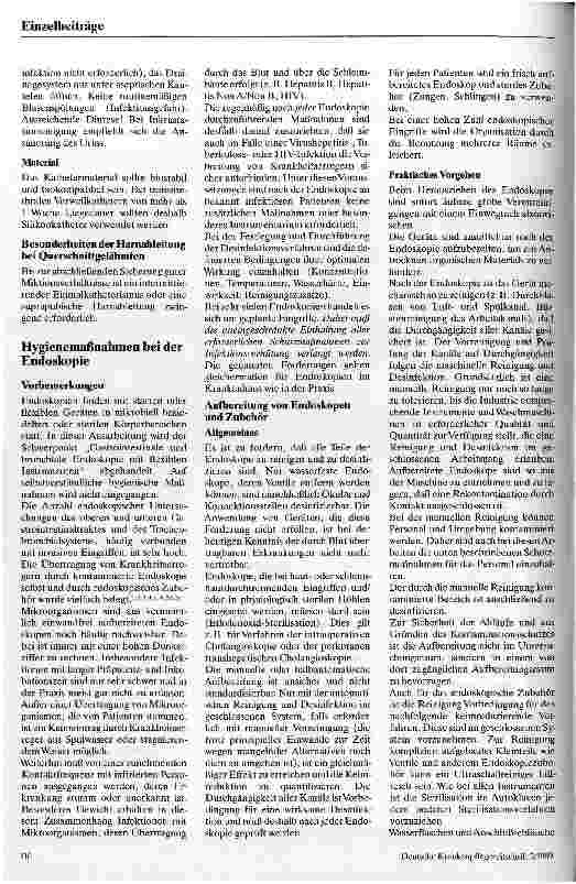 Vorschauseite 2: Empfehlungen zur Krankenhaushygiene