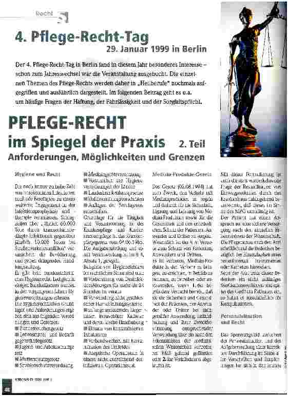 Vorschauseite 1: Pflege-Recht im Spiegel der Praxis 2. Teil Anforderungen, Möglichkeiten und Grenzen