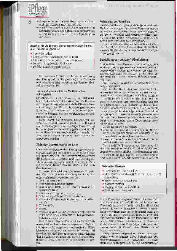 Vorschauseite 2: Pflegepraxis für die interne Fortbildung Teil 11: Begleitung suchtkranker älterer Pflegebedürftiger