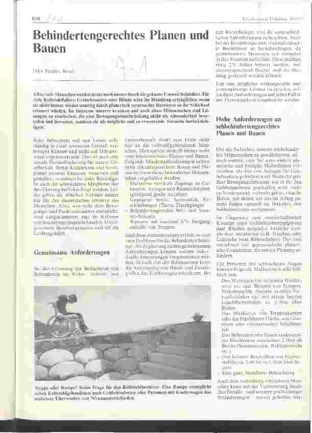 Vorschauseite 1: Behindertengerechtes Planen und Bauen