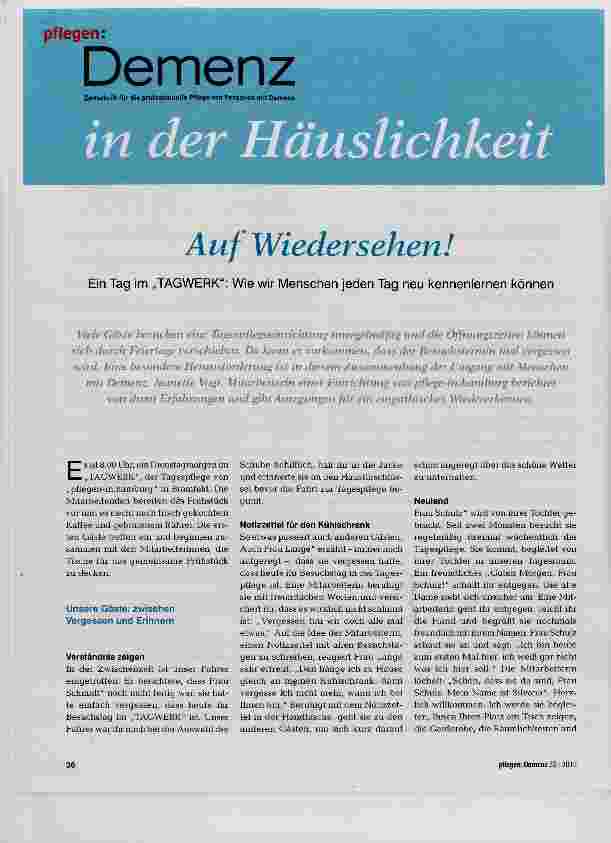 Vorschauseite 1: Demenz in der Häuslichkeit
