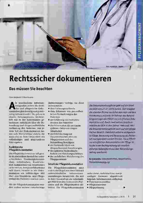 Vorschauseite 1: Rechtssicher dokumentieren