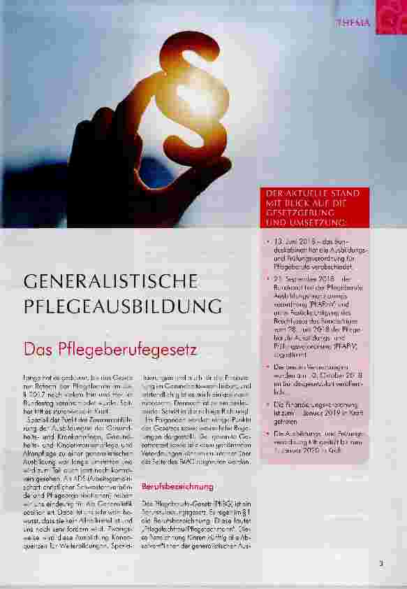 Vorschauseite 1: GENERALISTISCHE PFLEGEAUSBILDUNG