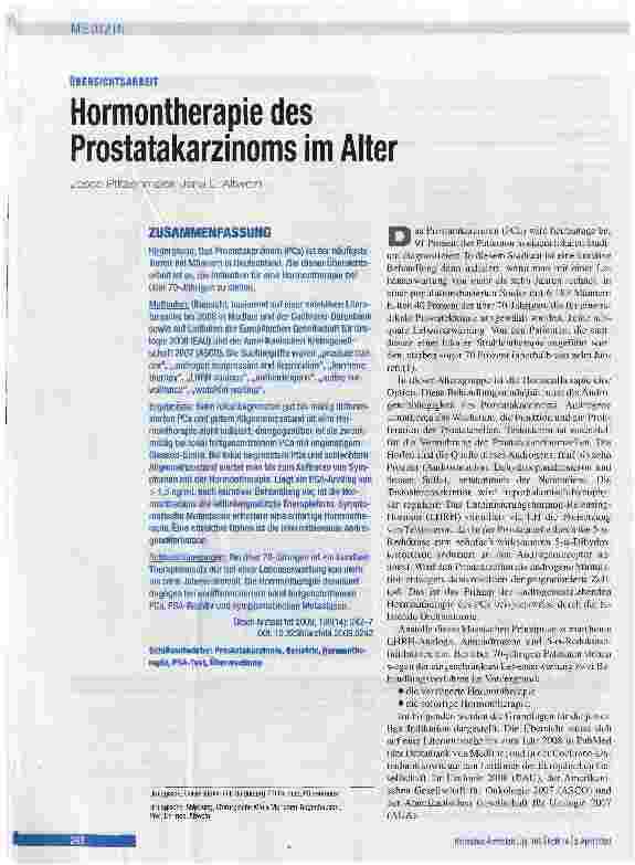 Vorschauseite 1: Hormontherapie des Prostatakarzinoms im Alter