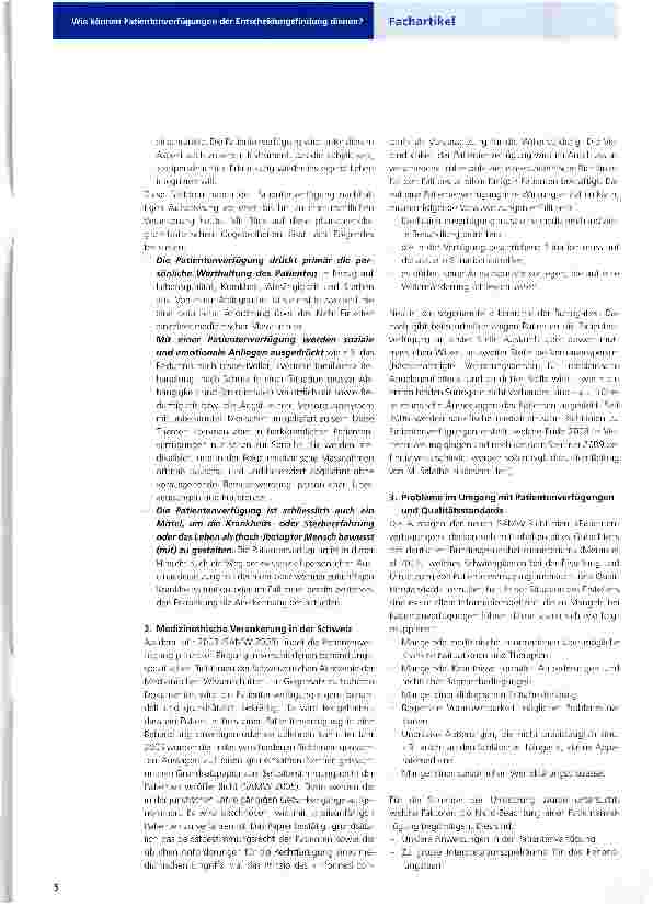 Vorschauseite 2: Wie können Patientenverfügungen der Entscheidungsfindung dienen?