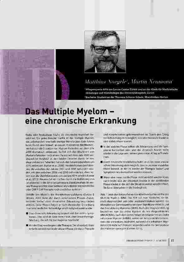 Vorschauseite 1: Das Multiple Myelom - eine chronische Erkrankung
