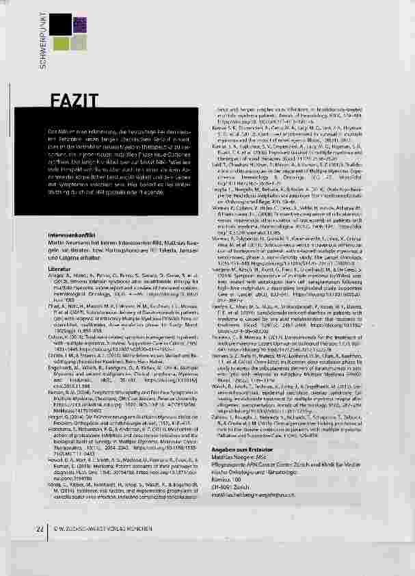Vorschauseite 6: Das Multiple Myelom - eine chronische Erkrankung