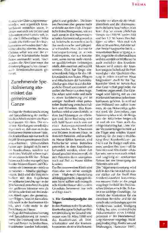 Vorschauseite 6: Das Evangelische Krankenhaus - ein zuhause auf Zeit
