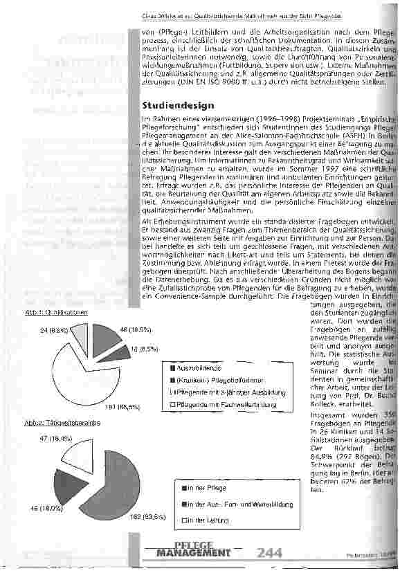 Vorschauseite 2: Qualitätssichernde Maßnahmen aus der Sicht Pflegender Bekannheit, Verbreitung und Einschätzung