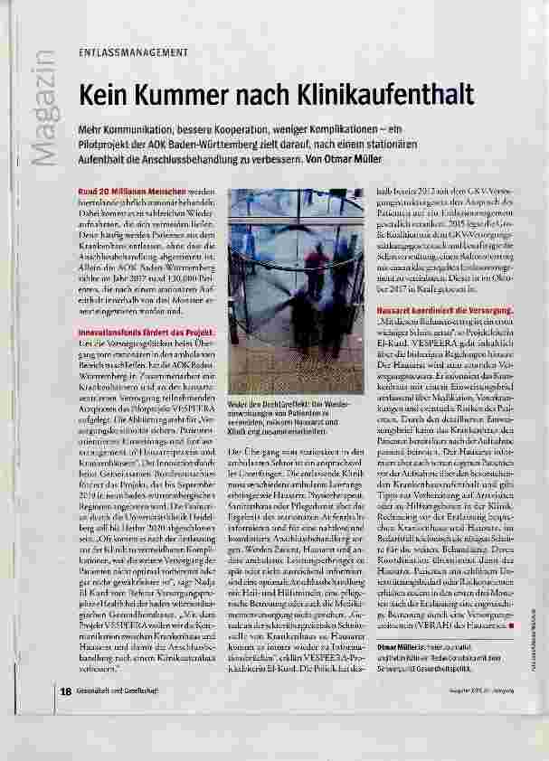 Vorschauseite 1: Kein Kummer nach Klinikaufenthalt