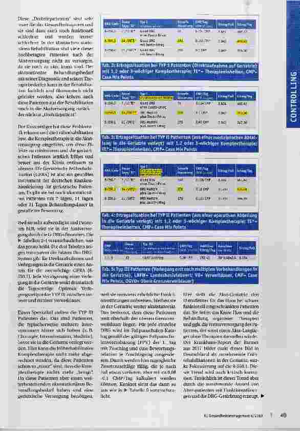 Vorschauseite 3: Controlling in dergeriatiischen Frührehabilitation