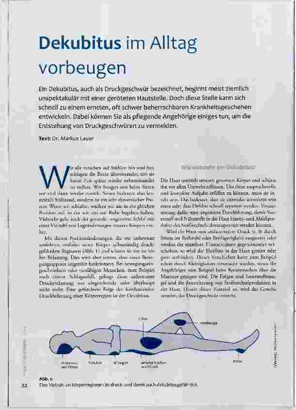 Vorschauseite 1: Dekubitus im Alltag Vorbeugen