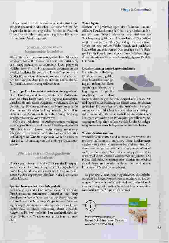 Vorschauseite 2: Dekubitus im Alltag Vorbeugen