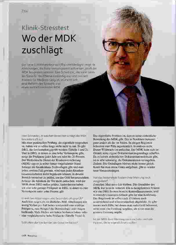 Vorschauseite 1: Klinik-Stresstest Wo der MDK zuschlägt
