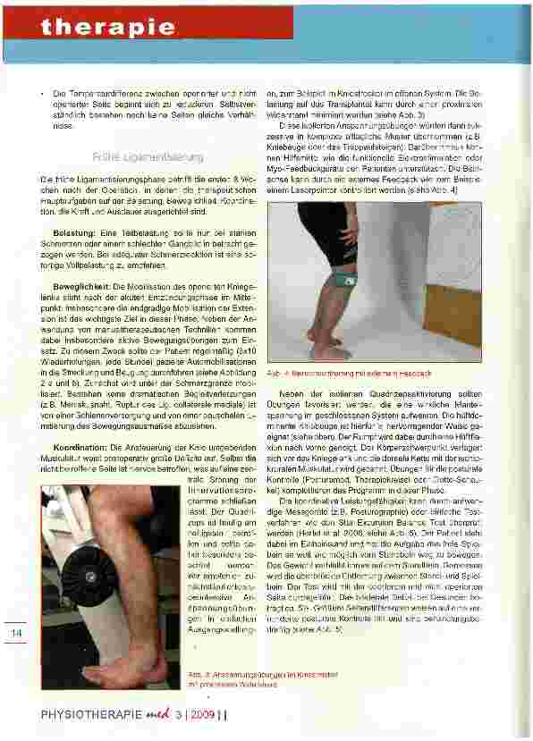 Vorschauseite 4: Therapie nach operativer Versorgung des vorderen Kreuzbandes
