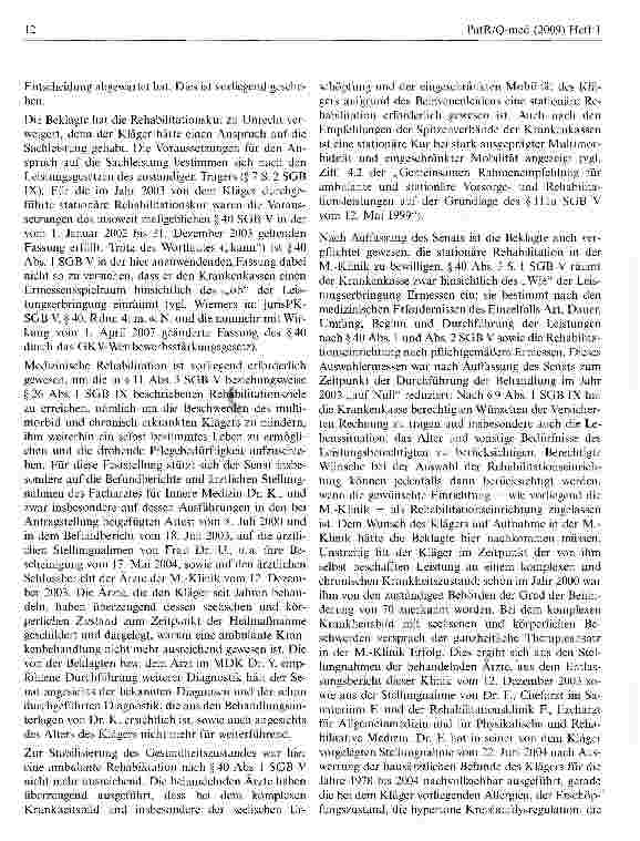 Vorschauseite 3: Bei Wahl der Reha-Klinik sind berechtigte Wünsche des Versicherten zu berücksichtigen