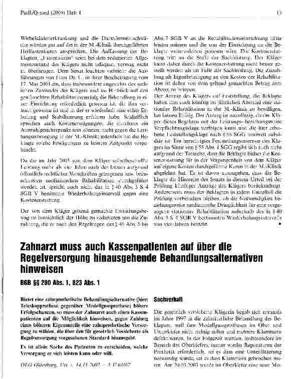 Vorschauseite 4: Bei Wahl der Reha-Klinik sind berechtigte Wünsche des Versicherten zu berücksichtigen