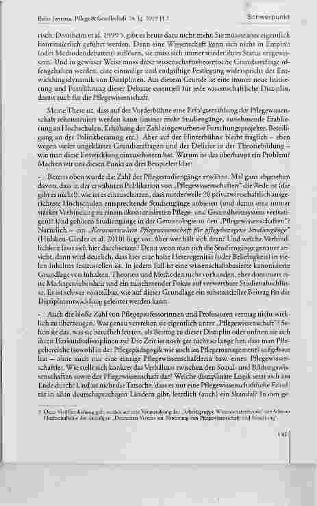 Vorschauseite 3: Einige Bemerkungen zur Theoriediskussion in der Pfiegewissenschaft