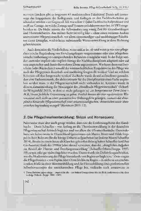 Vorschauseite 4: Einige Bemerkungen zur Theoriediskussion in der Pfiegewissenschaft