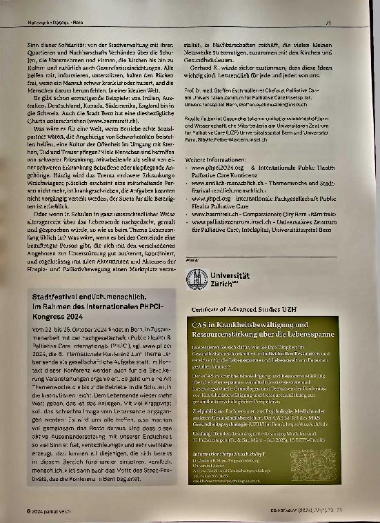 Vorschauseite 2: "Compassionate Communities" - eine weltweite Bewegung mit Zukunft
