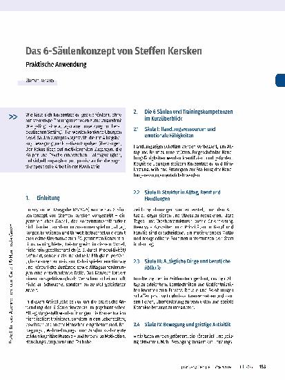 Vorschauseite 1: Das 6-Säulenkonzept von Steffen Kersken Praktische Anwendung