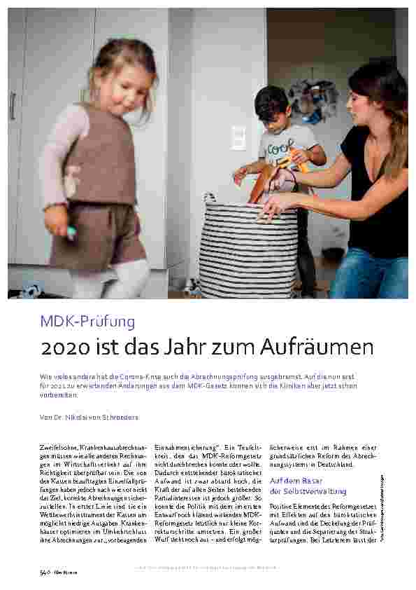 Vorschauseite 1: MDK-Prüfung 2020 ist das Jahr zum Aufräumen.