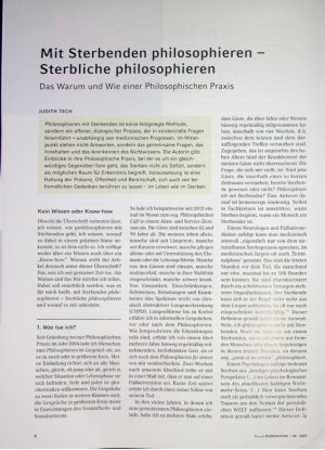 Vorschauseite 1: Mit Sterbenden philosophieren - Sterbliche philosophieren Das Warum und Wie einer Philosophischen Praxis
