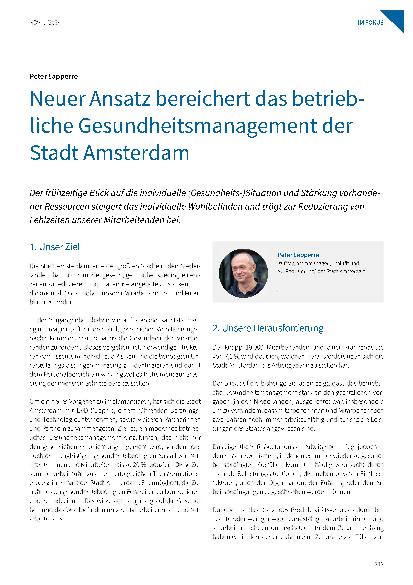 Vorschauseite 1: Neuer Ansatz bereichert das betriebliche Gesundheitsmanagement der Stadt Amsterdam.