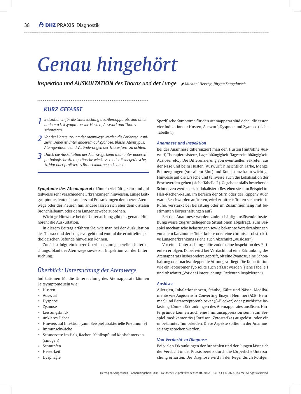 Vorschauseite 1: Genau hingehört.
