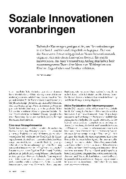 Vorschauseite 1: Soziale Innovationen voranbringen