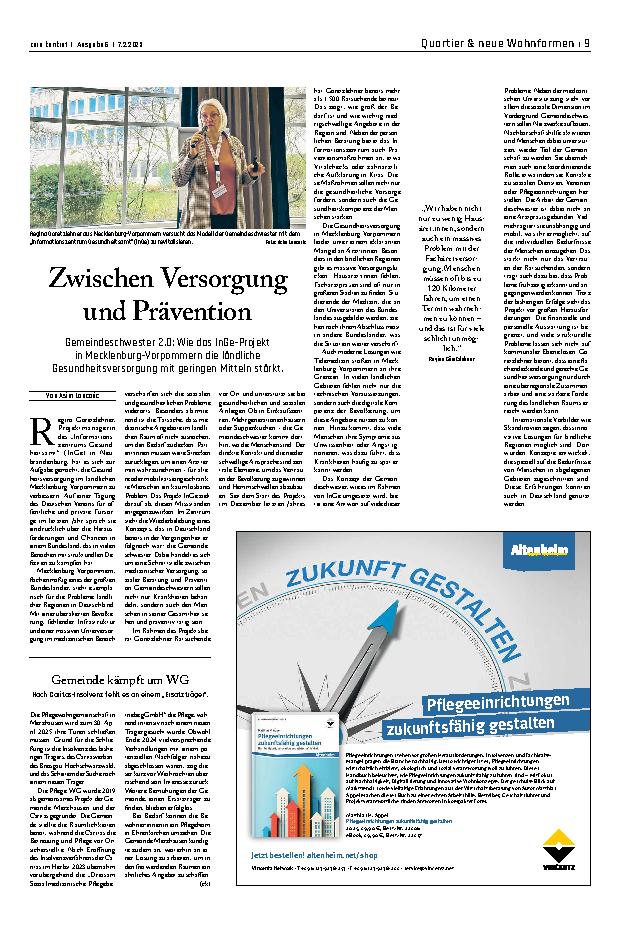 Vorschauseite 1: Zwischen Versorgung und Prävention