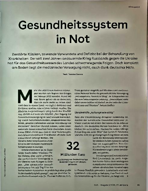 Vorschauseite 2: Gesundheitssystem in Not.