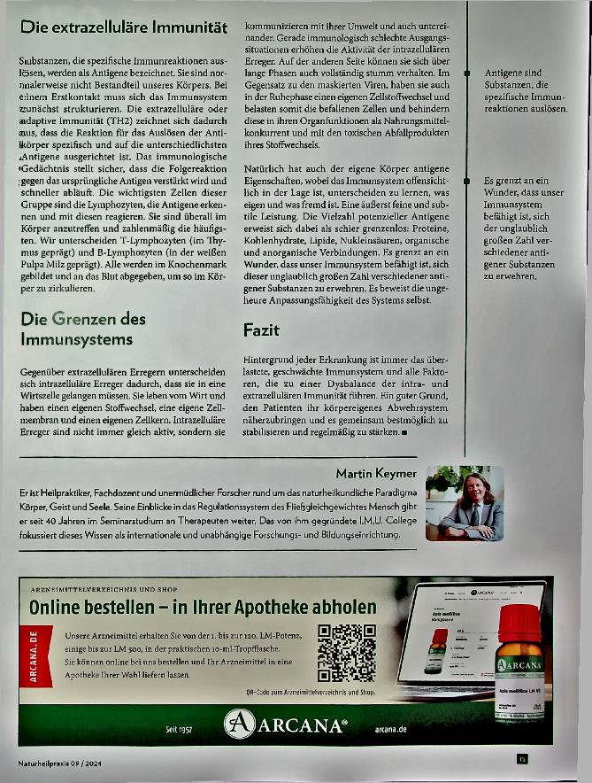Vorschauseite 4: Unser Frühwarnsystem: Das Immunsystem und seine Wechselwirkungen