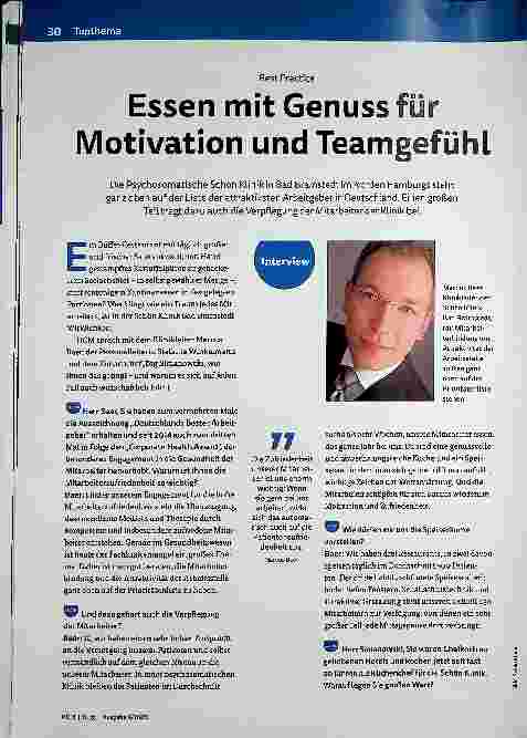 Vorschauseite 1: Essen mit Genuss & Motivation und Teamgefühl