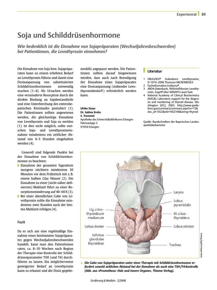 Vorschauseite 1: Soja und Schilddrüsenhormone