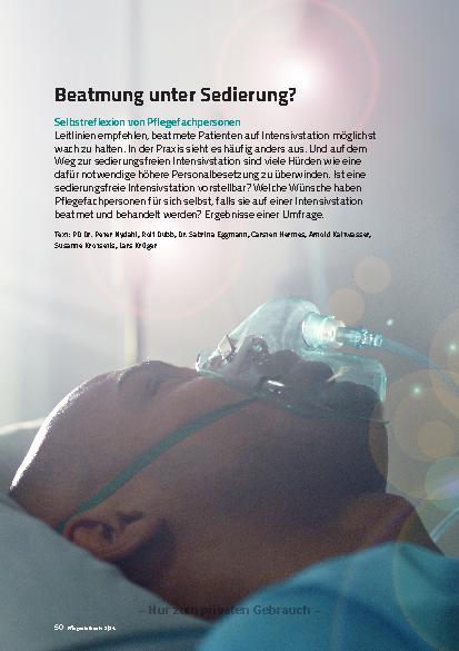Vorschauseite 1: Beatmung unter Sedierung?