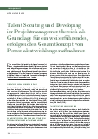 Vorschauseite 1: Talent Scouting und Developing im Projektmanagementbereich als Grundlage für ein weiterführendes, erfolgreiches Gesamtkonzept von Personalentwicklungsmaßnahmen